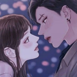 一对深情对视的情侣漫画头像 单张分享