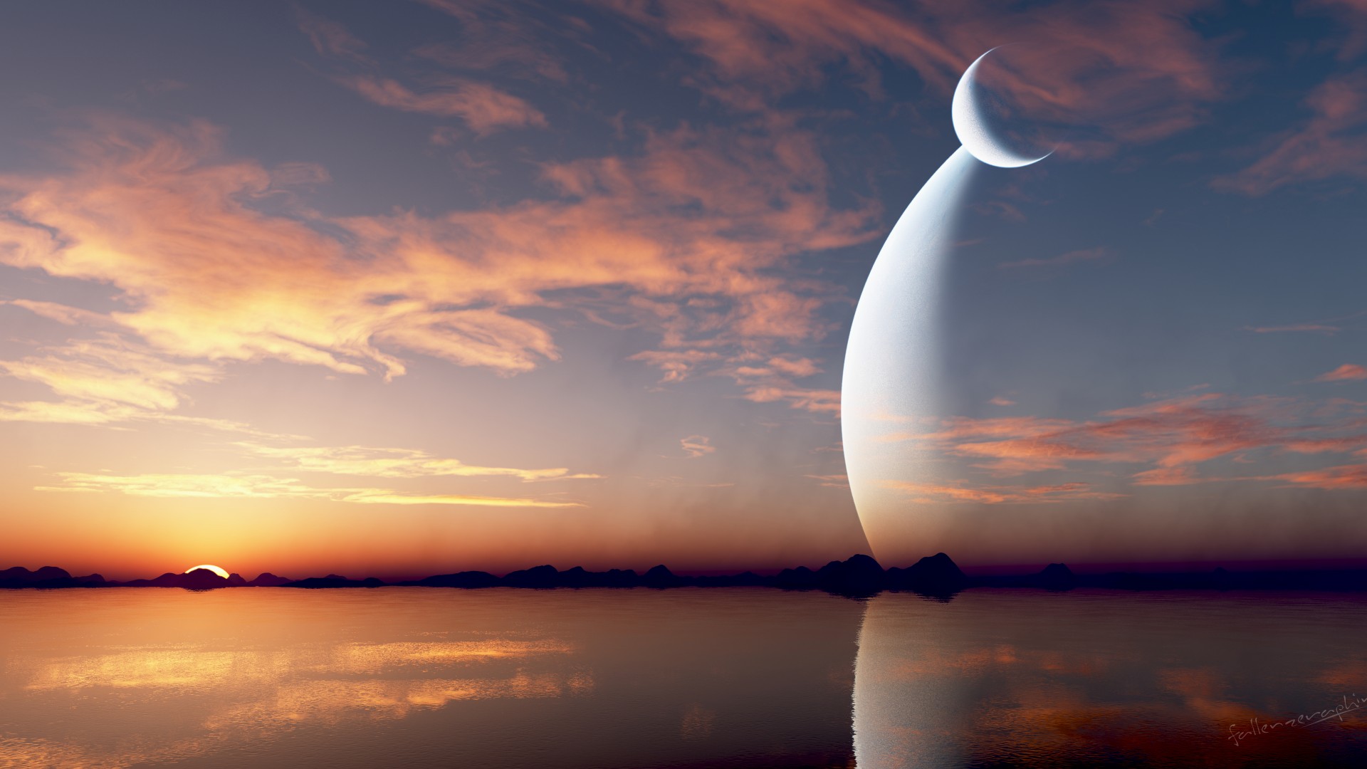海湖星月落日氛围感壁纸合集 适配多种电脑屏幕尺寸