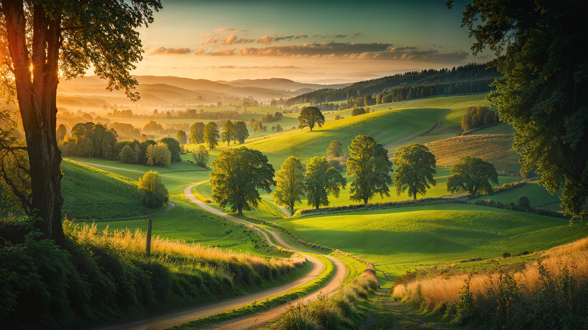 乡村小路自然风景电脑壁纸 多款高清尺寸可选