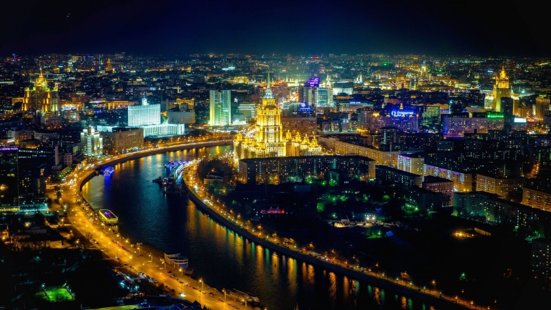 莫斯科夜景动漫风电脑壁纸来了