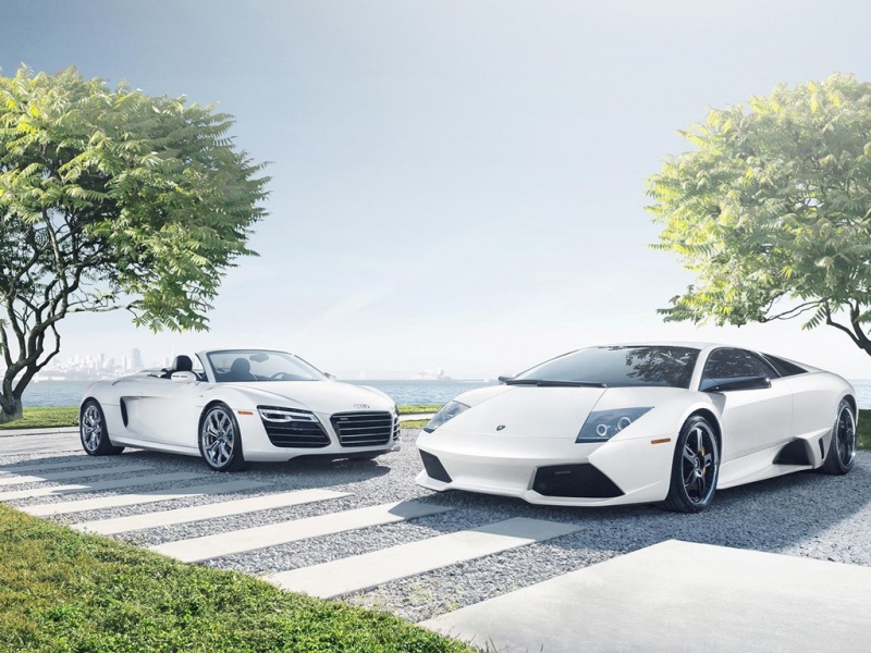 四款经典跑车搭配风景的高清壁纸合集