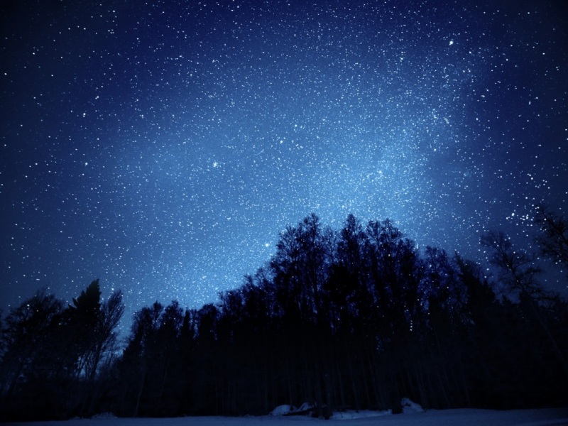 夜晚森林星空风景 多款高清电脑壁纸分享