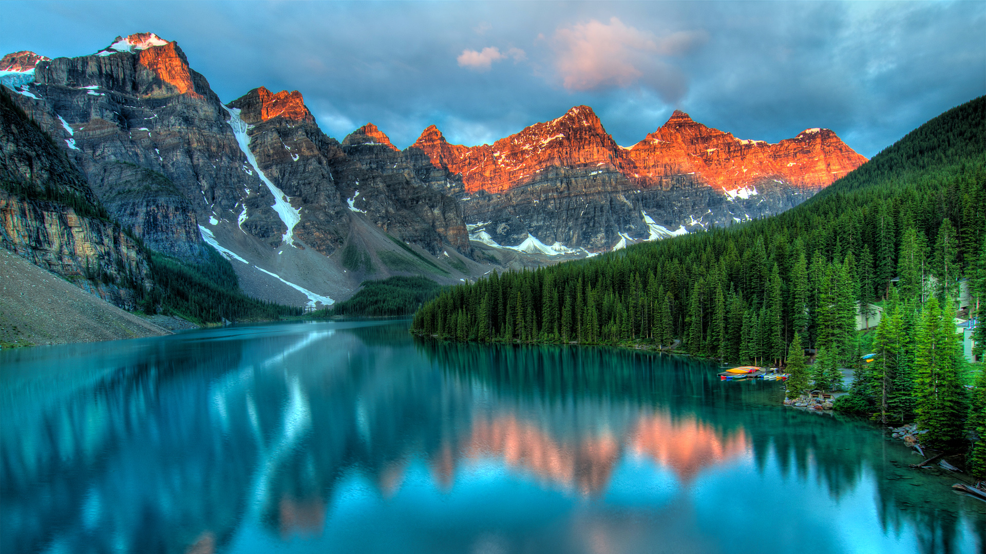 冰碛湖日出风景高清壁纸下载