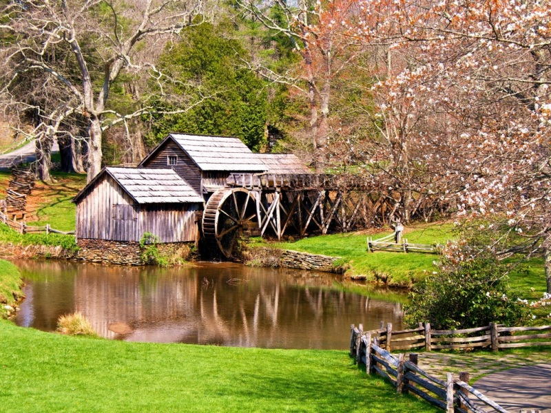 春日磨坊风景壁纸 电脑桌面氛围感拉满