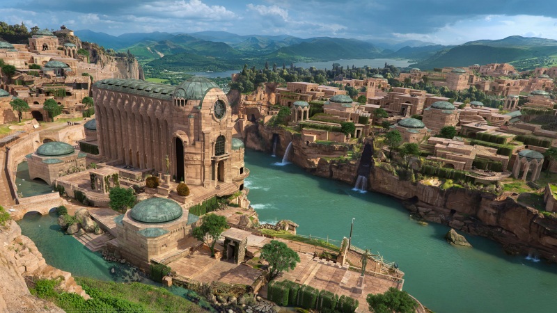 翡翠城风景插画高清游戏壁纸 多款分辨率可选