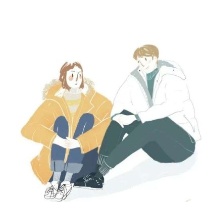 30张高清韩国插画情侣头像 一男一女超好看