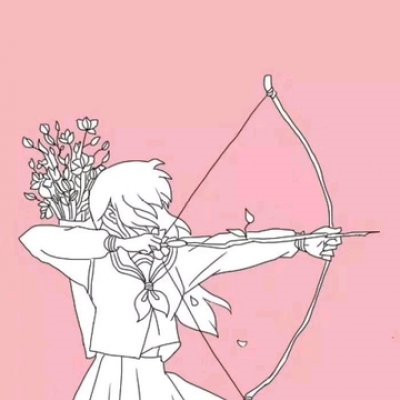 一箭穿心的情侣头像！一男一女拉弓射箭高清创意款（4张）