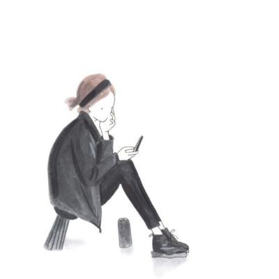 24张简约手绘黑白情侣头像 高清好看的手绘情头合集