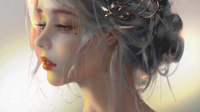 带头饰的厚涂风动漫美女壁纸 高清资源合集