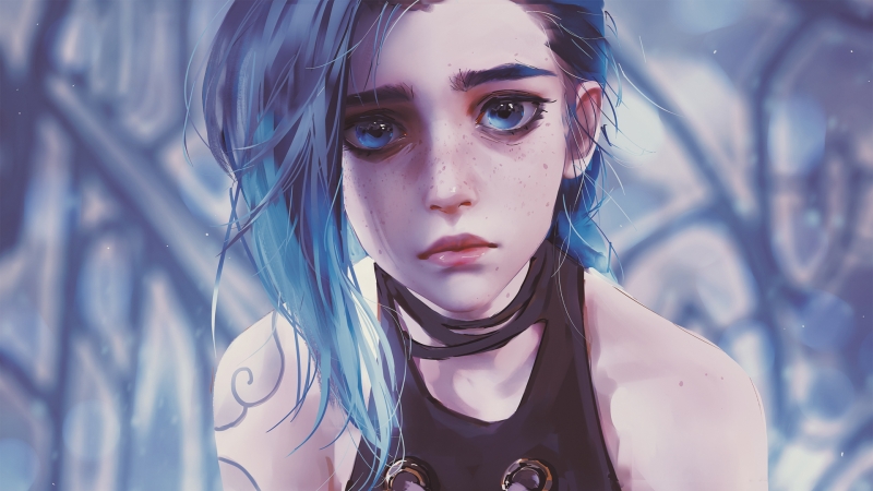 双城之战金克丝厚涂风孤勇者壁纸 高清动漫壁纸下载