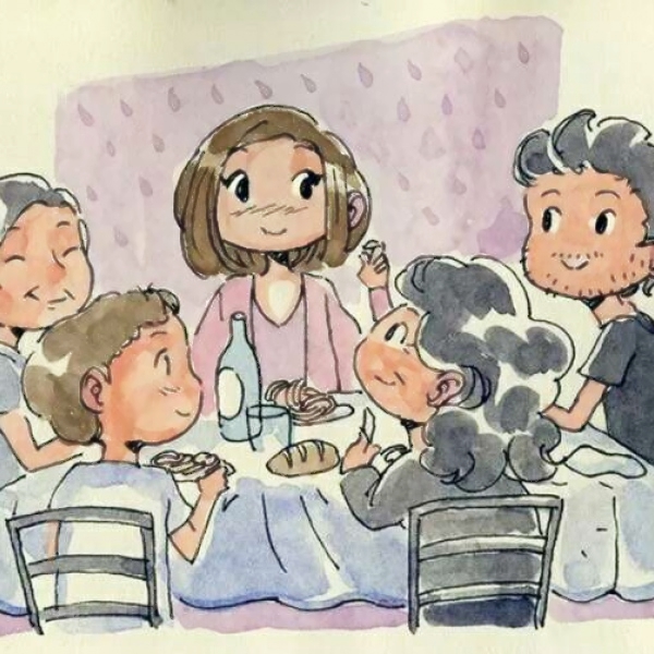 36张超清插画风情侣头像 一人一张配套情头