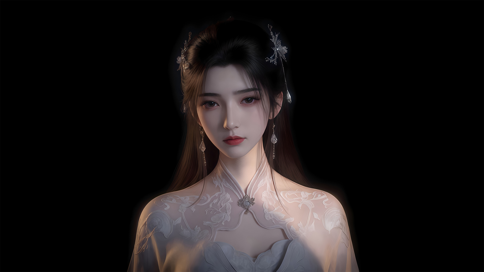 李慕婉暗黑色背景电脑动漫壁纸上新 多尺寸高清可选