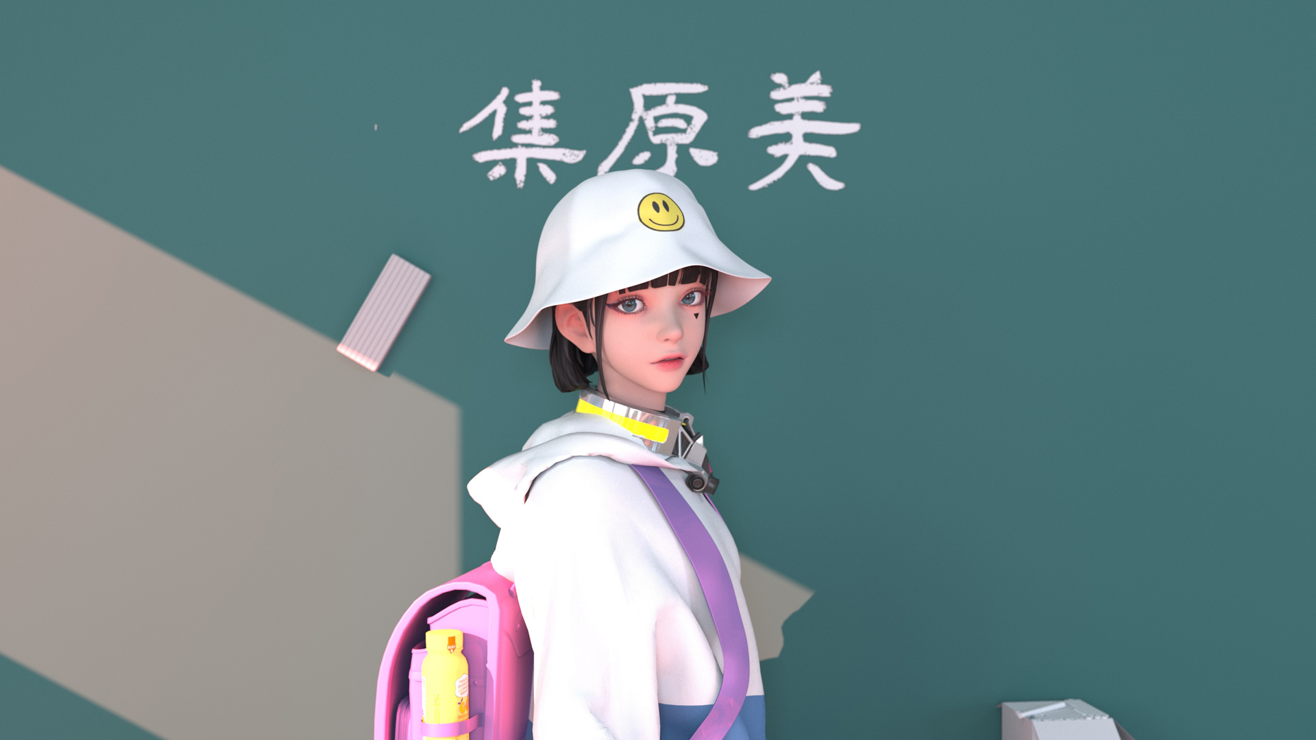 带书包黑板的可爱集原美高清动漫壁纸来啦