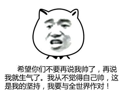 “我帅靠坚持，要和全世界对着干”这套表情包火了