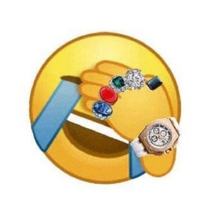捂脸emoji配金表金链？这套炫富表情包太真实了