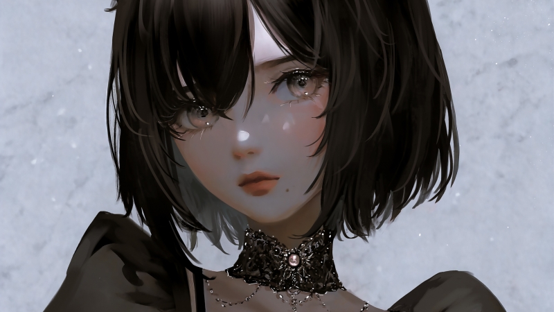 短发波波头大眼动漫女孩电脑壁纸