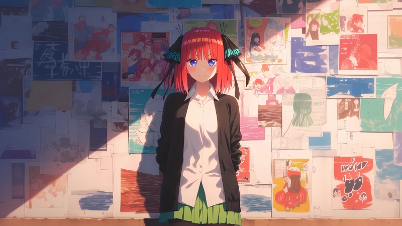 中野二乃报纸墙电脑壁纸 多款高清尺寸任你选