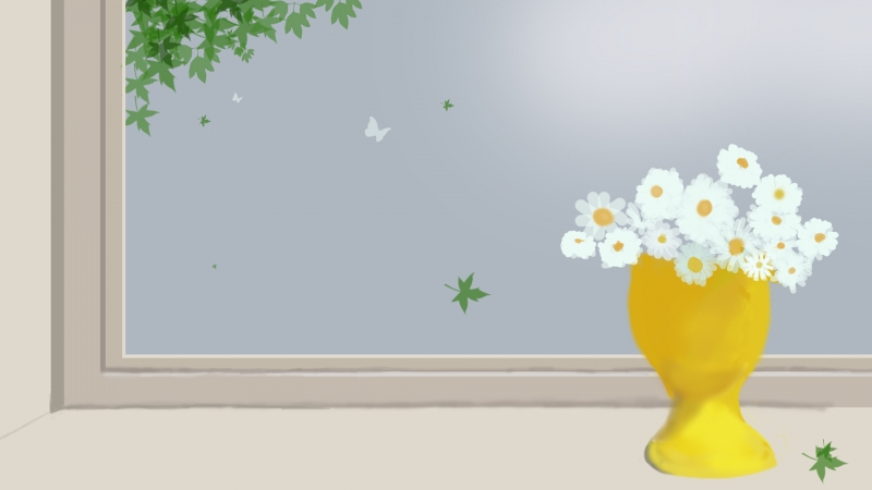 小清新手绘小雏菊配花瓶 高清花卉壁纸合集
