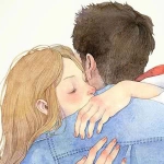 这款漫画情侣拥抱头像太甜了，单张高清图分享