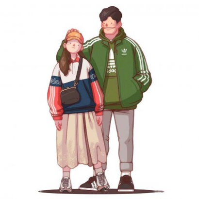 24组呆萌卡通情侣头像 一对两张高清图分享