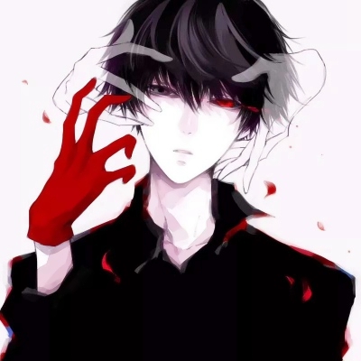 黑暗系拉满！12张一左一右黑白红瞳动漫情头合集