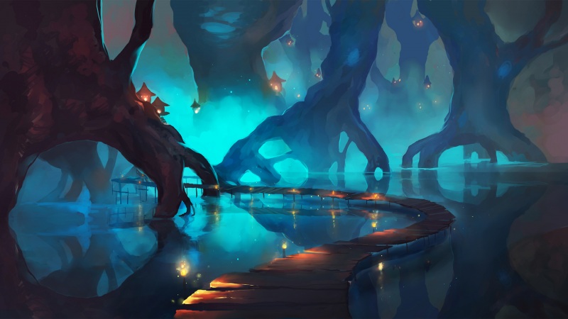 沼泽风唯美插画壁纸 多款高清动漫桌面壁纸可选