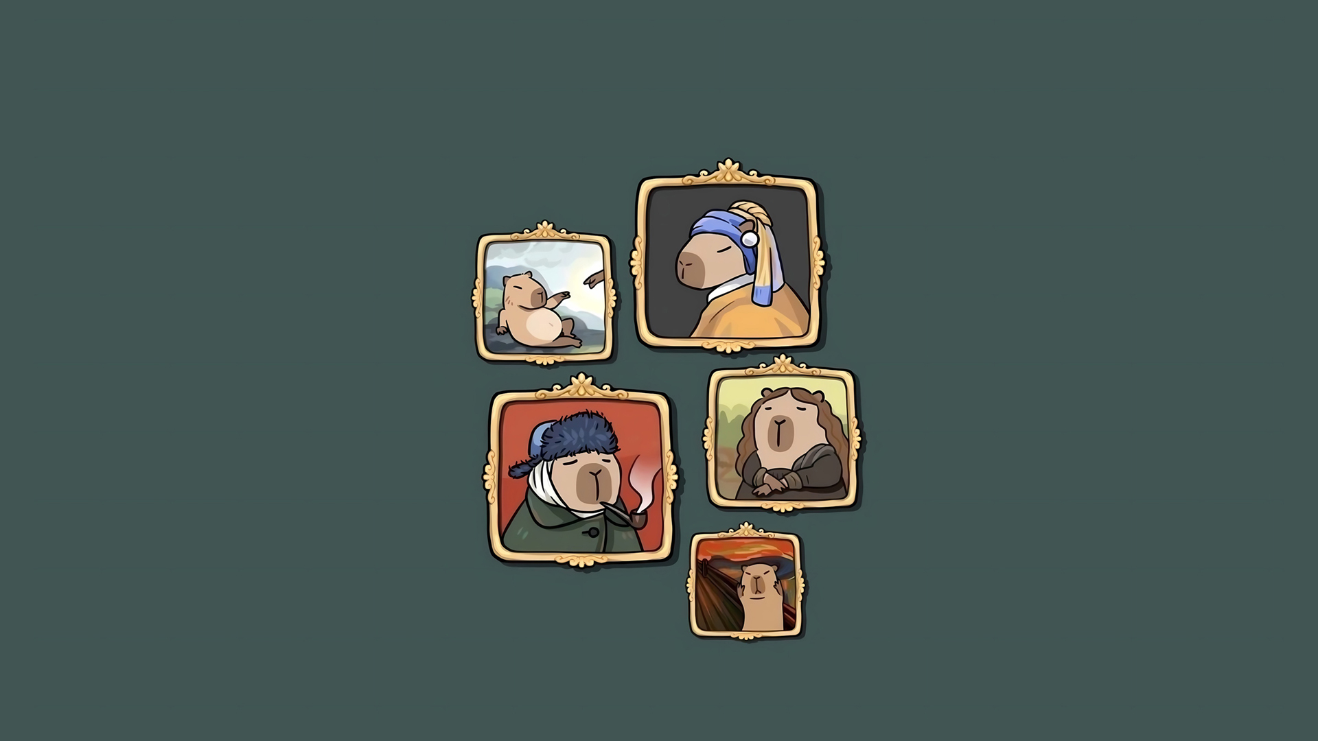 软萌卡皮巴拉！这款卡通电脑壁纸太治愈了