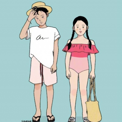 成熟简约款手绘情侣头像 9张高清干净情头合集