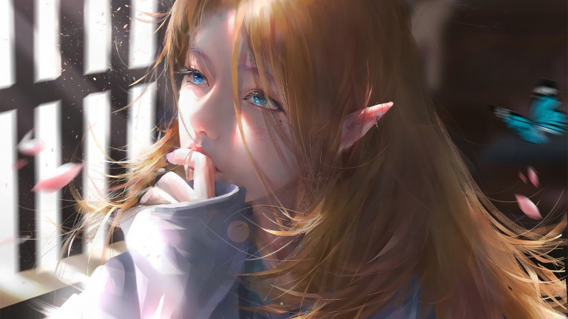 窗边逆光少女！这款唯美动漫壁纸直接戳中审美点