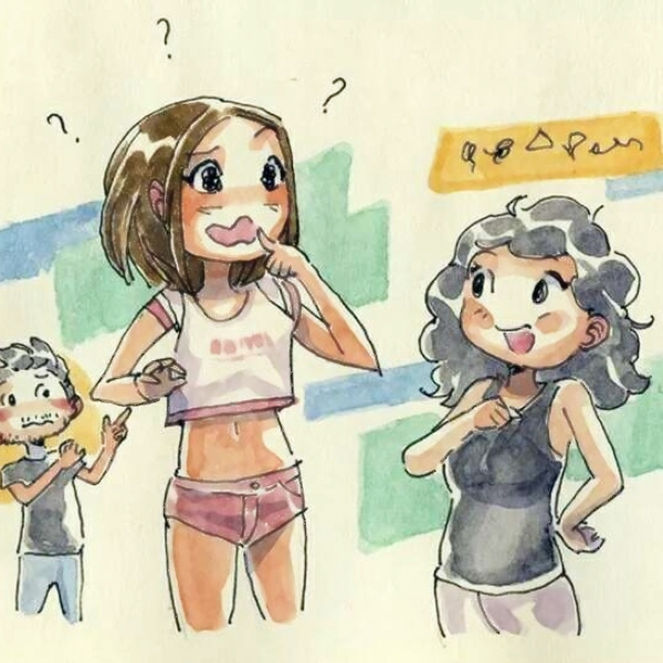 36张超清插画风情侣头像 一人一张配套情头