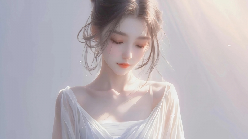 白衣少女动漫高清壁纸合集，适配多种电脑屏幕尺寸