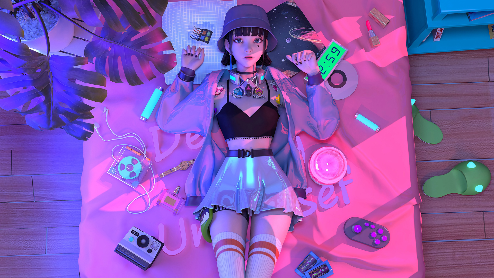 赛博朋克风奇幻少女集原美！这款高清壁纸太戳人了