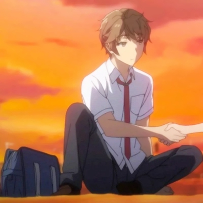 36张高清暖心动漫情侣头像 一男一女分开款QQ情头