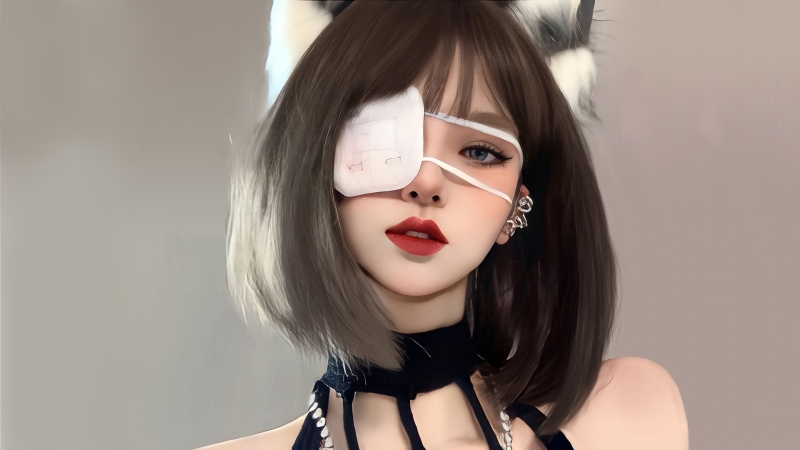 兽耳配波波头还戴眼罩！这款个性动漫壁纸太戳人了