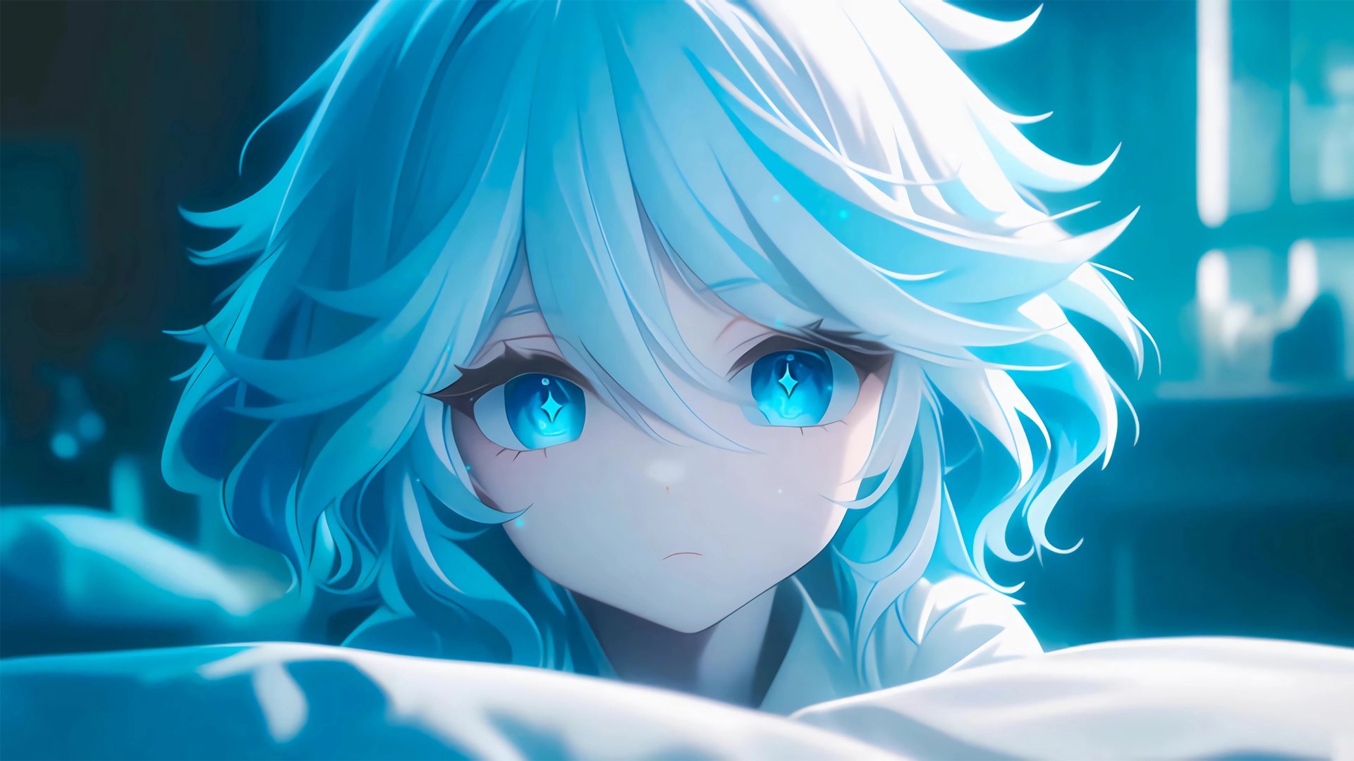 原神蓝发芙宁娜高清电脑壁纸 适配多尺寸桌面