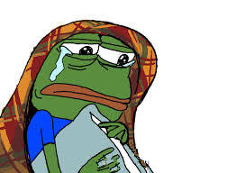 sad蛙裹在被子里偷偷哭 这套表情包太戳人了