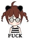 带“我擦”台词的羊角辫女孩表情包合集
