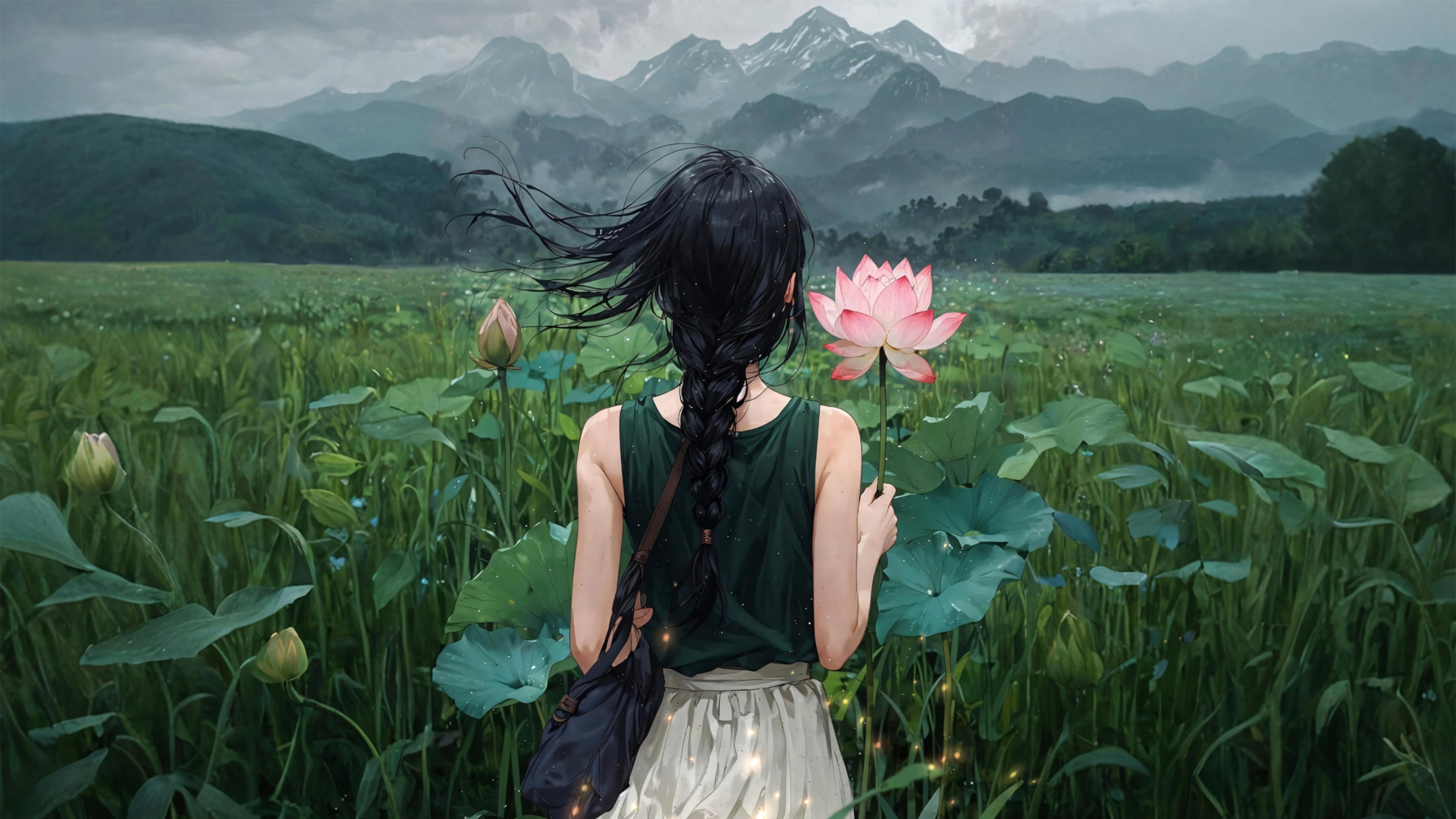 莲心山色高清动漫壁纸 多尺寸可选