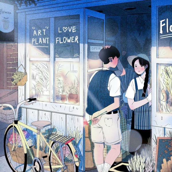 9张超治愈情侣日常插画头像 高清又暖心