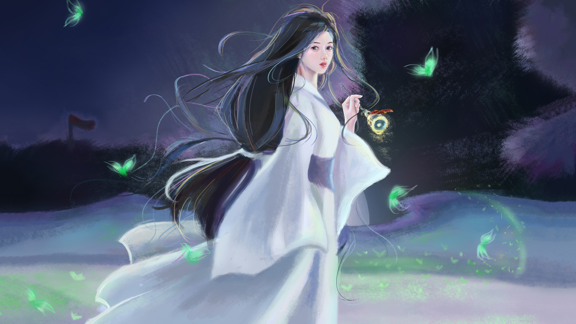 巴图BaTu古风古装女孩夜晚唯美高清壁纸推荐