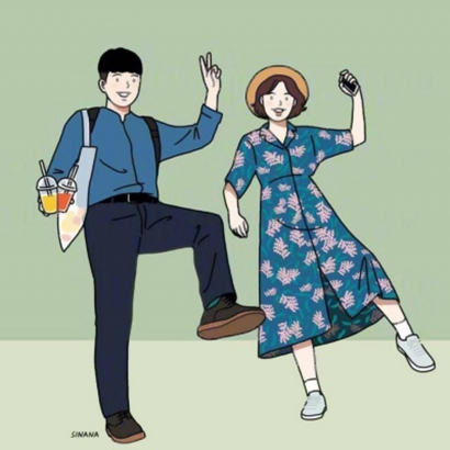 成熟简约款手绘情侣头像 9张高清干净情头合集