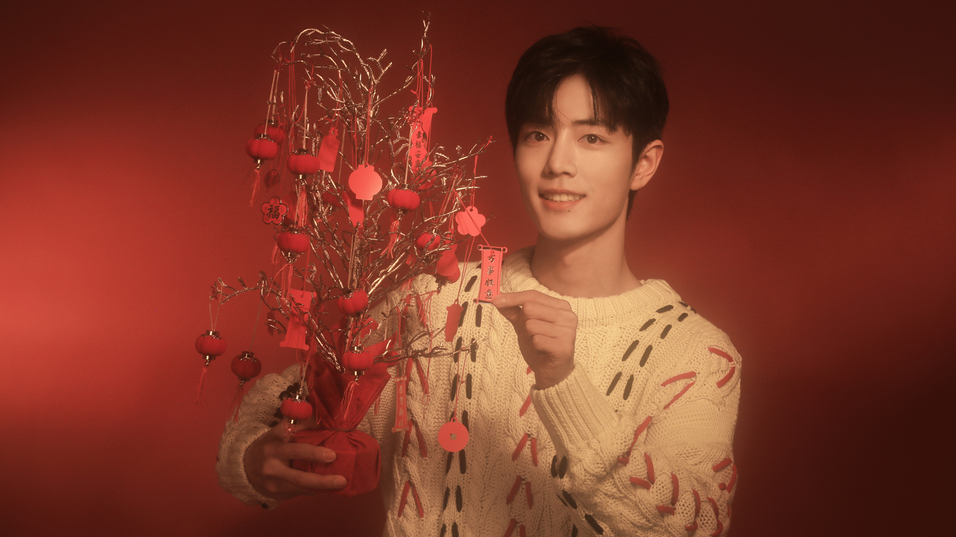 肖战春节主题高清壁纸来啦，多款分辨率可选