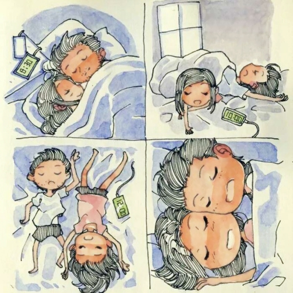 36张超清插画风情侣头像 一人一张配套情头