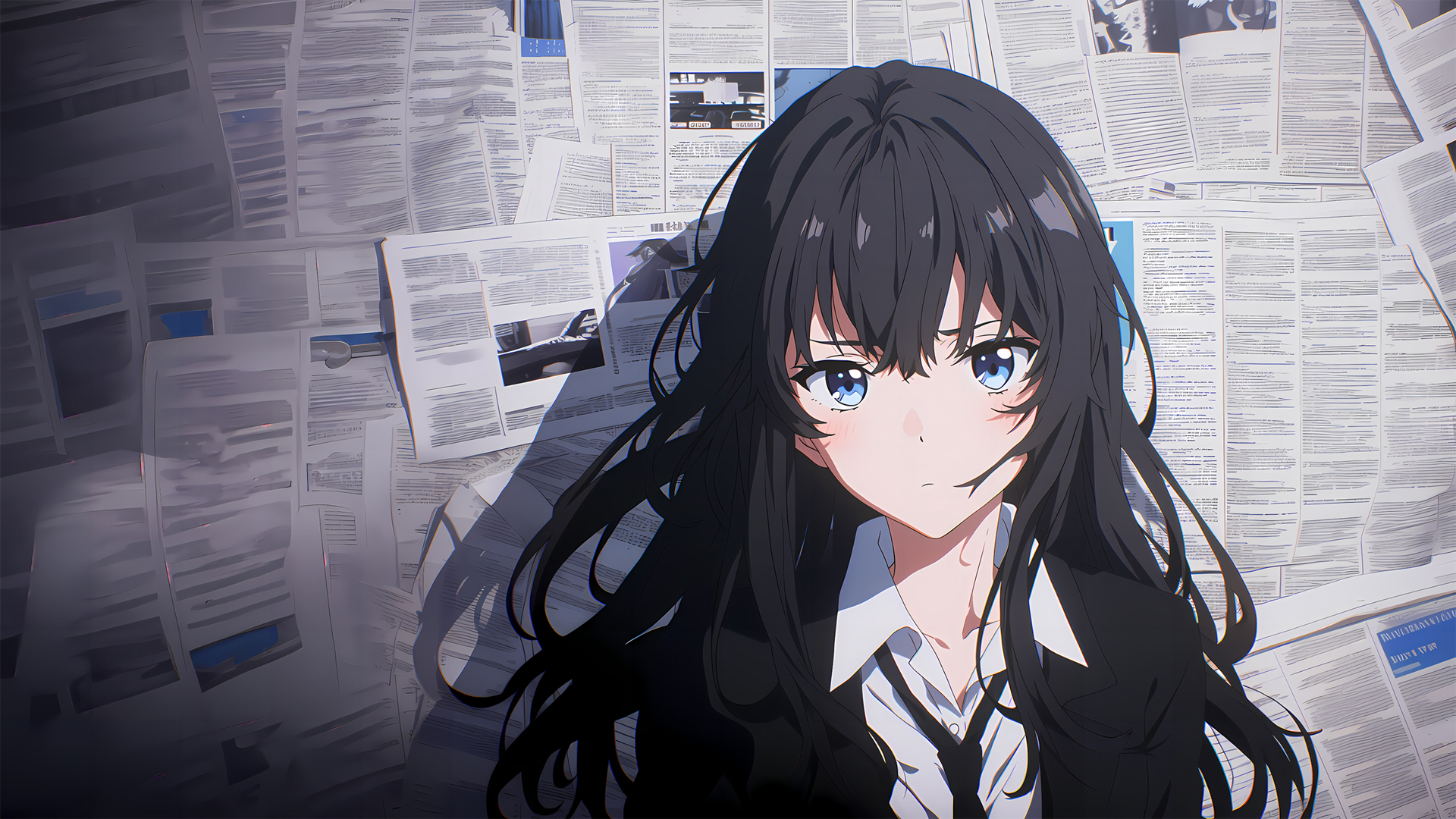 雪之下雪乃报纸风电脑壁纸 多款高清尺寸可选