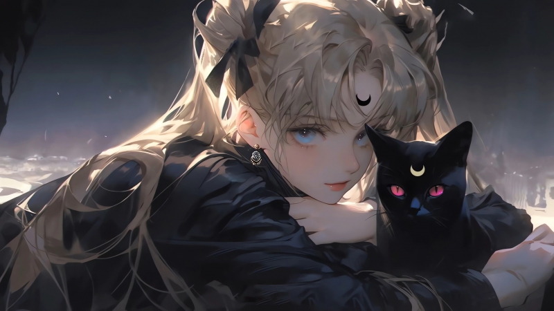 美少女战士黑猫月牙款 多款高清电脑壁纸可选