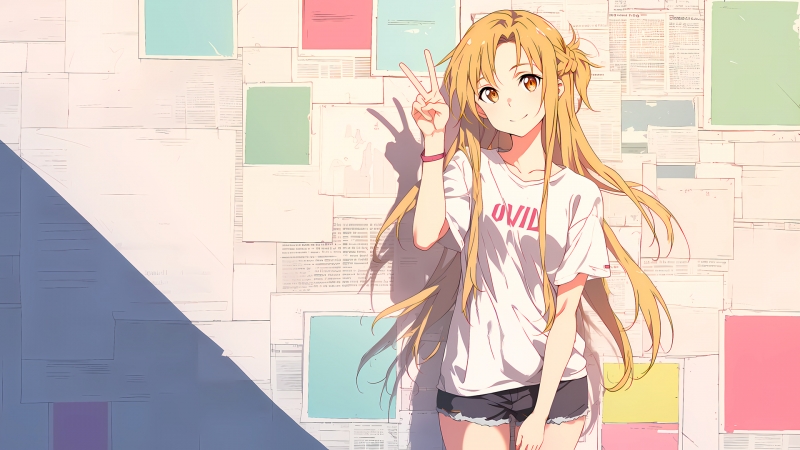 报纸墙亚丝娜电脑壁纸 多款高清尺寸任你选