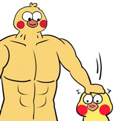 肌肉大黄鸡和小黄鸡斗图表情包来啦