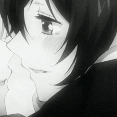 黑白丧系动漫情侣头像合集 18张高清图直接存