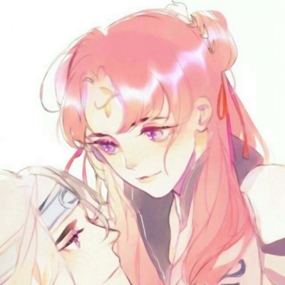 古风情侣头像一对两张，配文“喝不完忘情泉不让你如烟”