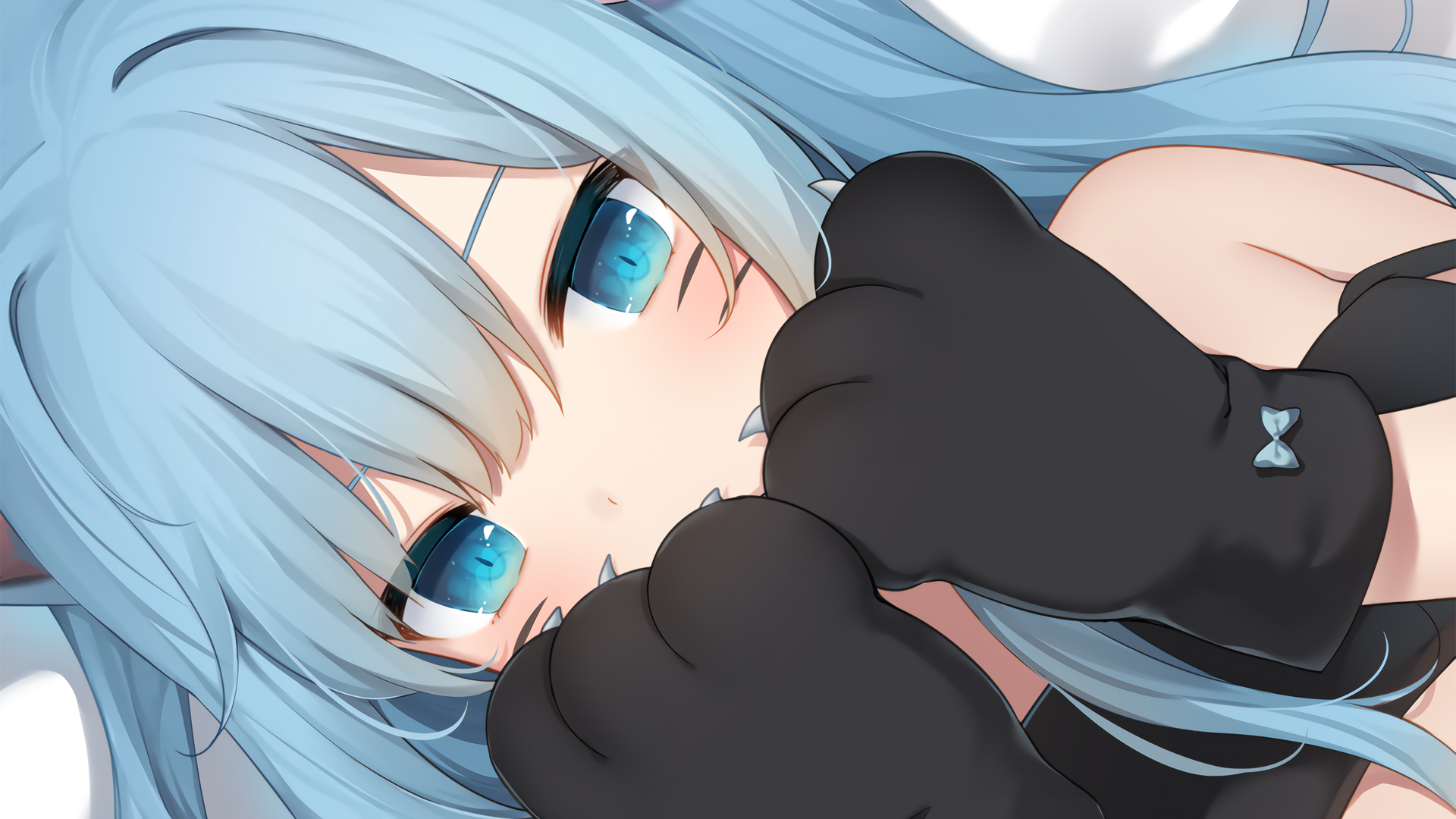 猫羽雫兽耳少女壁纸 带手套蓝眼睛的动漫桌面图